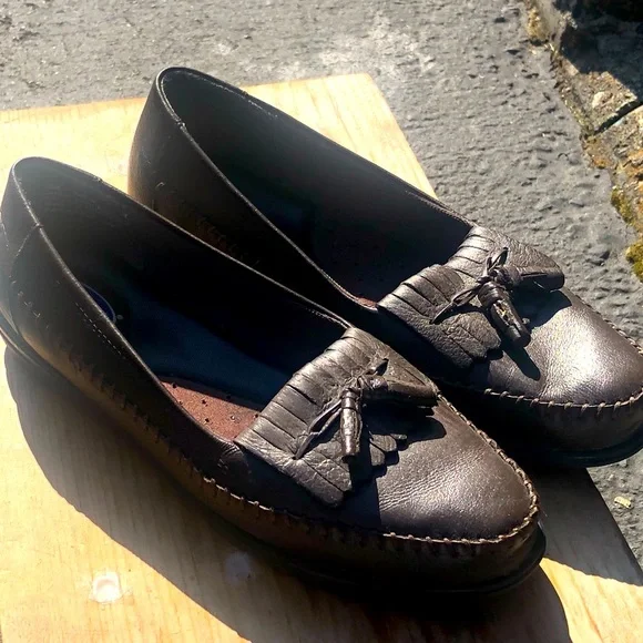 Dr scholl's leather shop kiltie tassel loafers